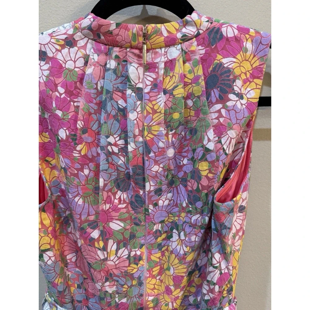 Kate Spade Pink Floral Sleeveless Burnout Dress Size O